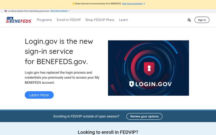 Screenshot of benefeds.gov