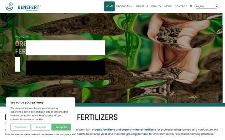 Screenshot of benefert.com
