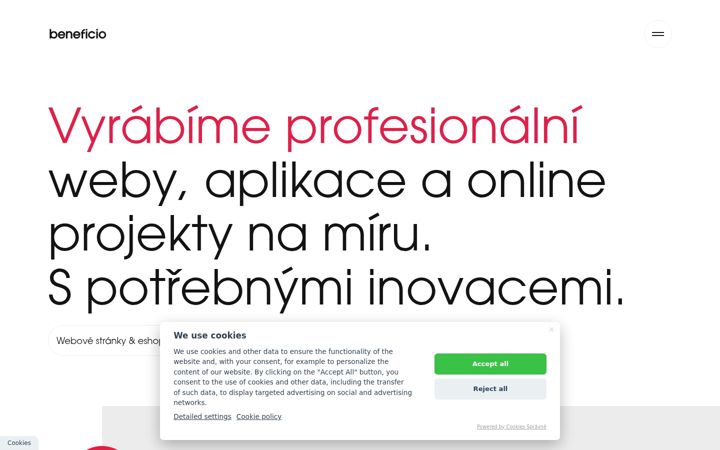 Screenshot of beneficio.cz