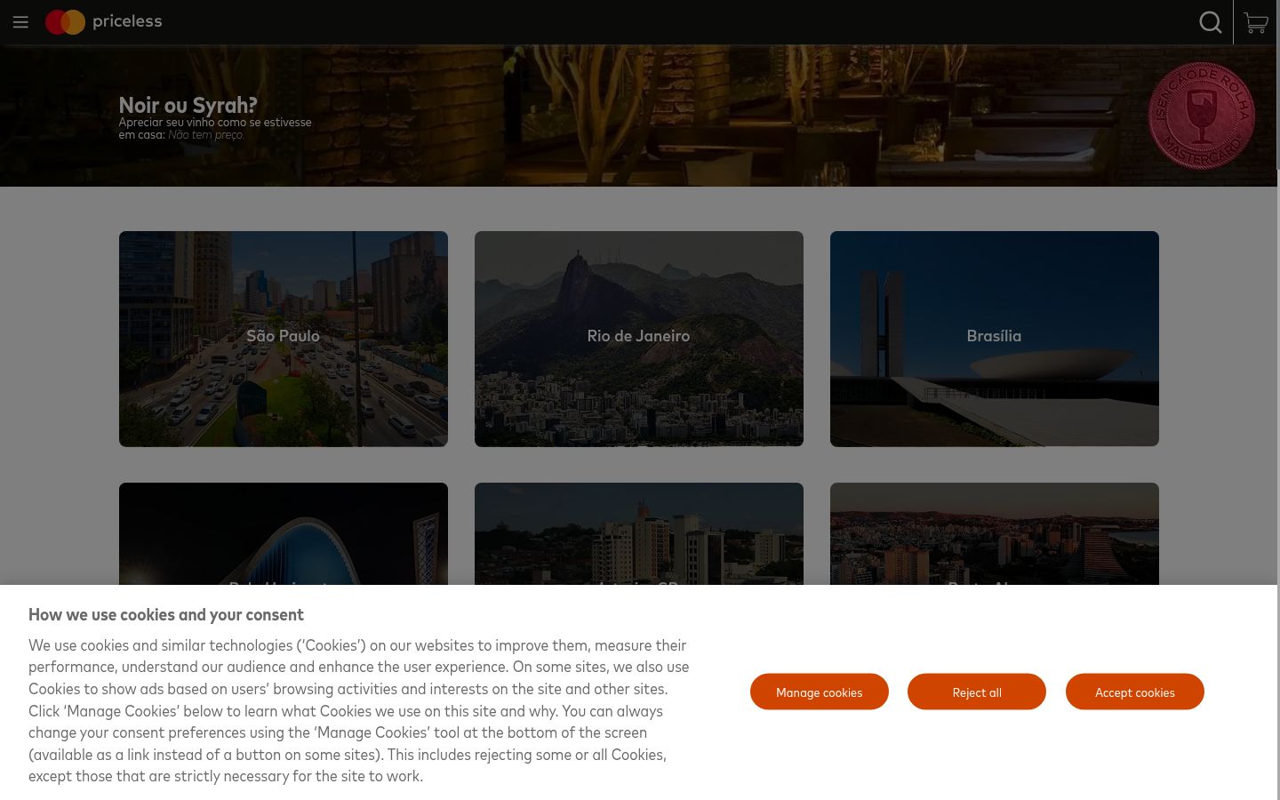 Screenshot of the consent banner shown before any interaction
