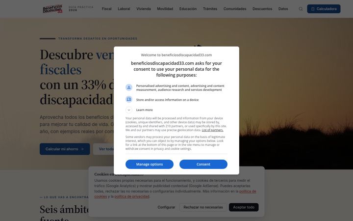 Screenshot of beneficiosdiscapacidad33.com