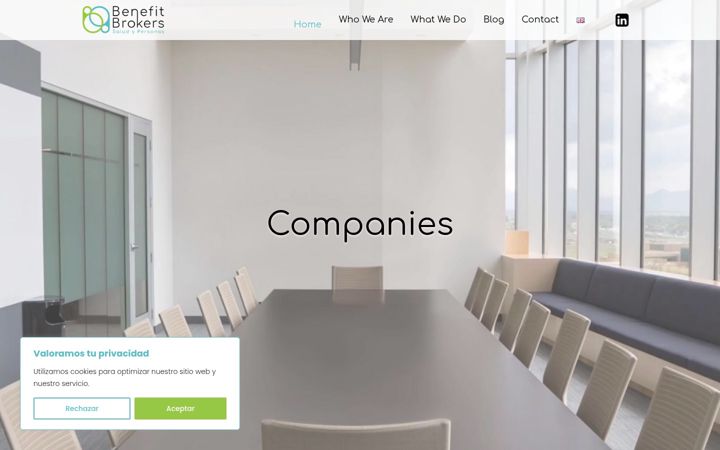 Kuvakaappaus sivustosta benefitbrokers.es