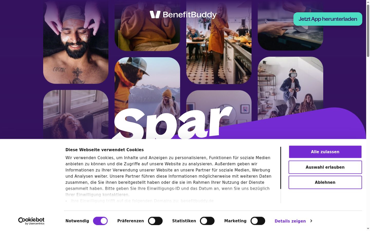 Screenshot del banner di consenso mostrato prima di qualsiasi interazione