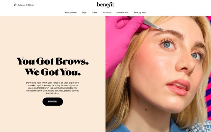 Skärmbild av benefitcosmetics.com
