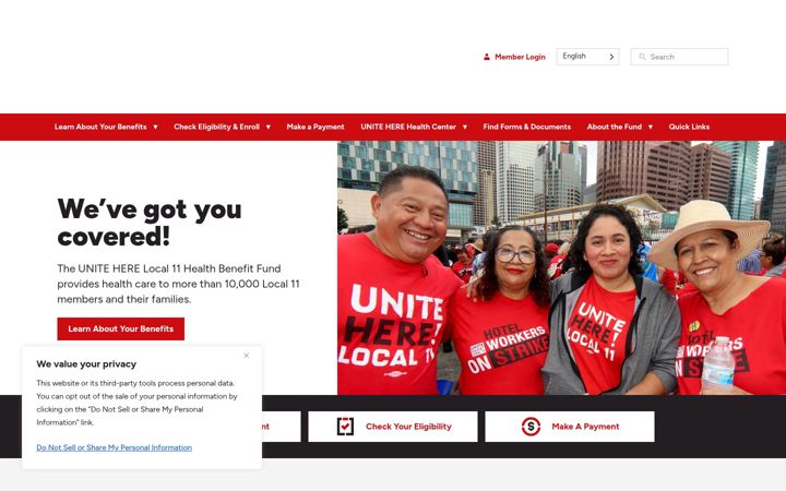 Captura de pantalla de benefits11.org