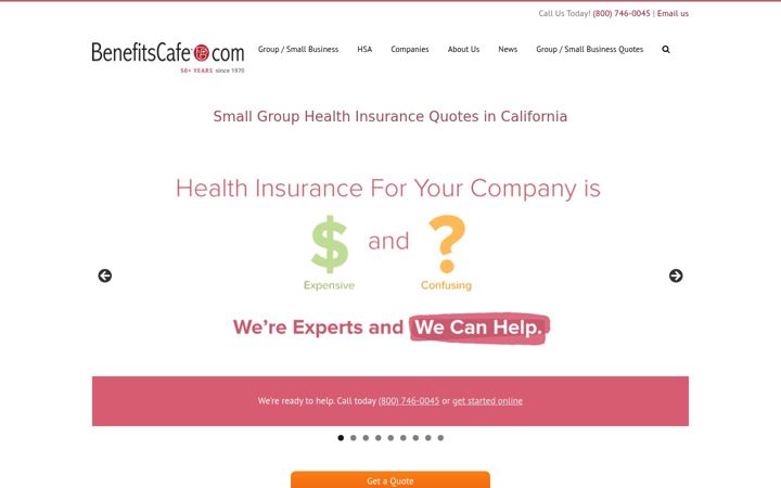 Screenshot of benefitscafe.com