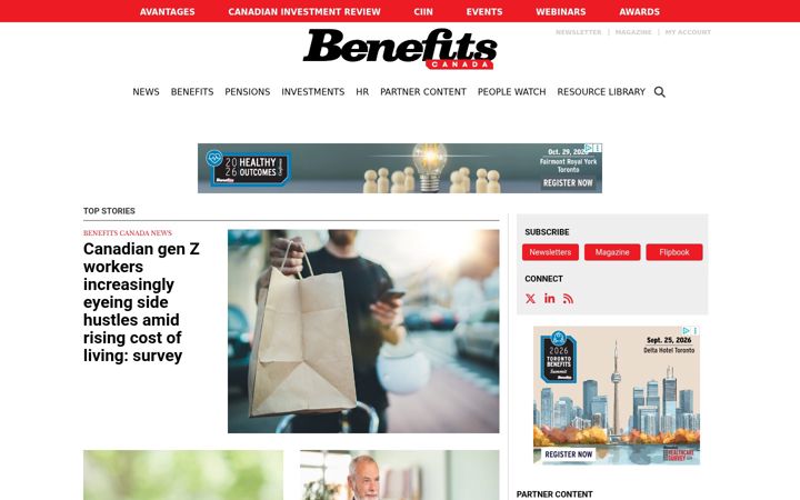 Screenshot of benefitscanada.com