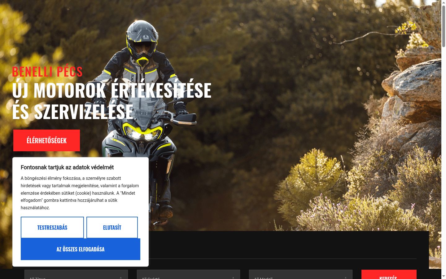 Screenshot del banner di consenso mostrato prima di qualsiasi interazione