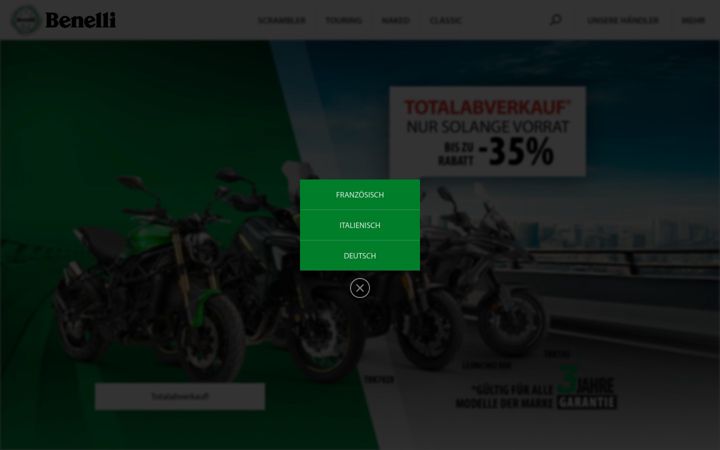 Screenshot of benelliswiss.ch