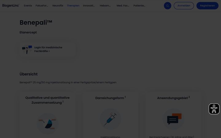 Screenshot of benepali.de