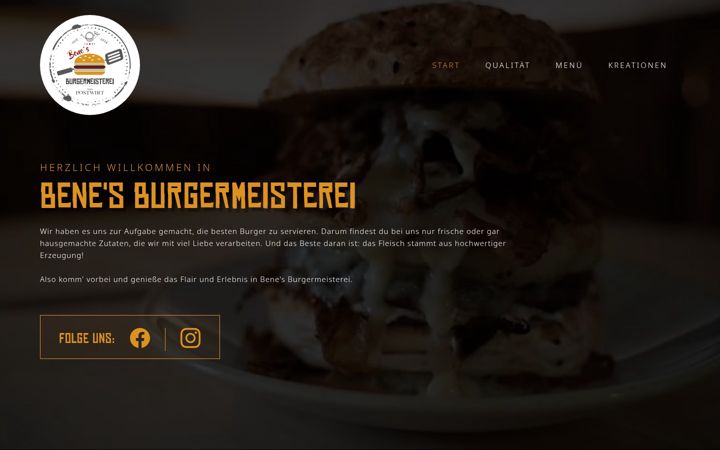 Screenshot of benes-burger.de