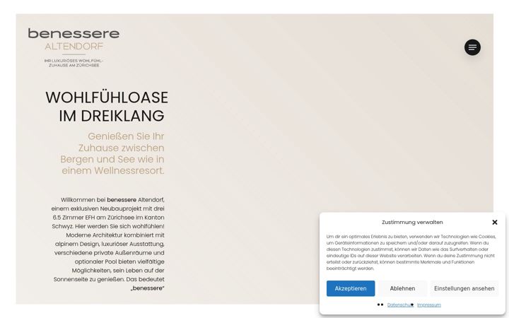 Screenshot stránky benessere-altendorf.ch