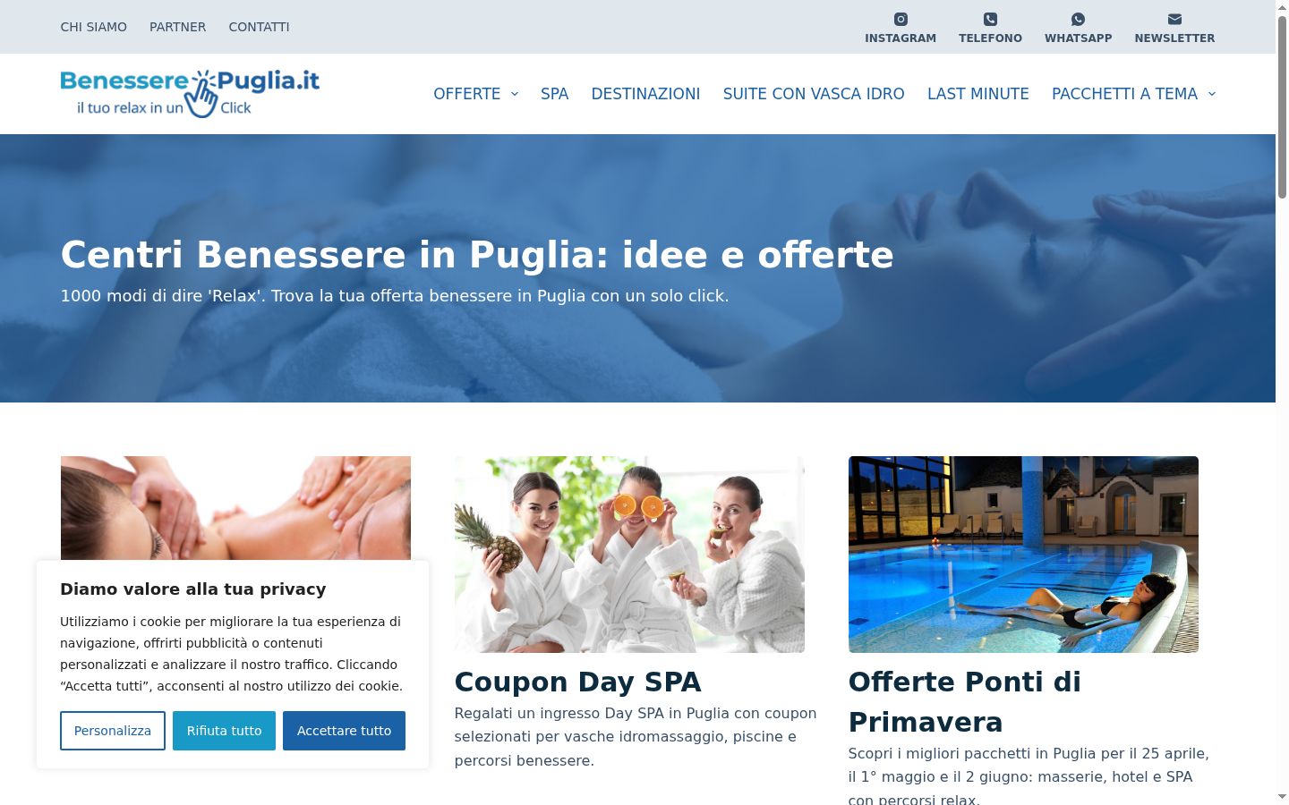 Screenshot del banner di consenso mostrato prima di qualsiasi interazione