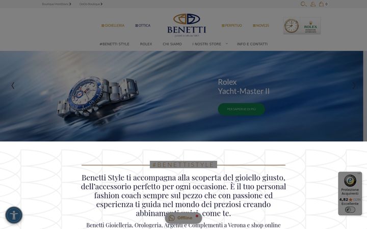 Екранна снимка на benetti.store