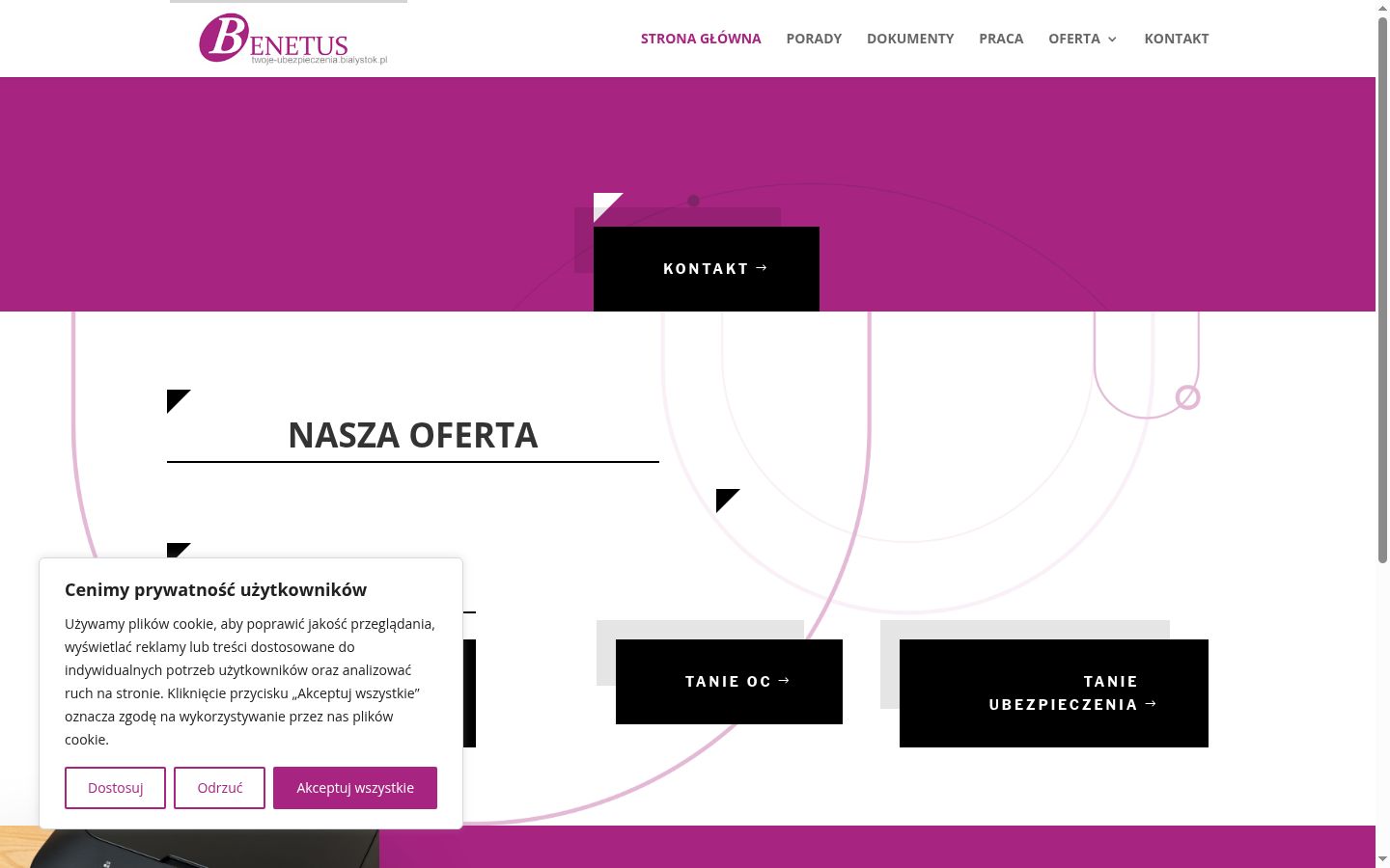 Screenshot of the consent banner shown before any interaction