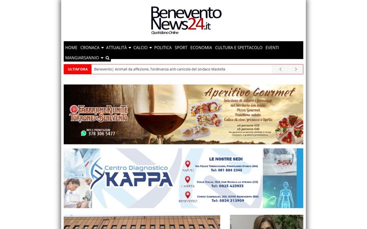 Screenshot of beneventonews24.it