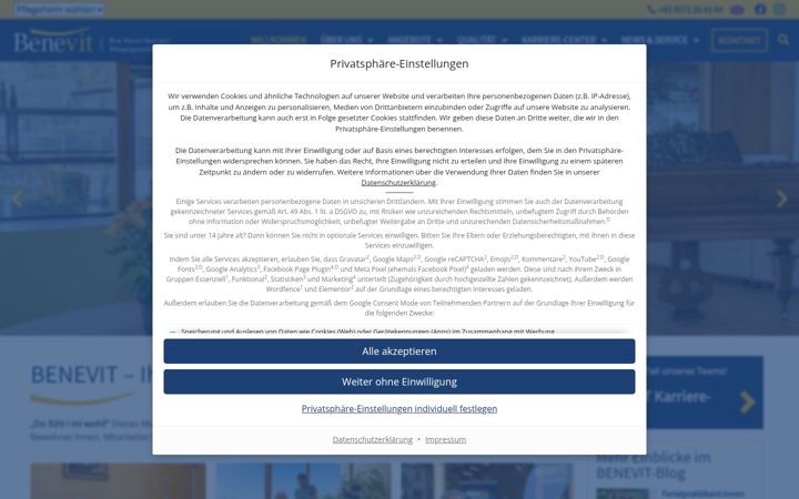 Screenshot of benevit.at