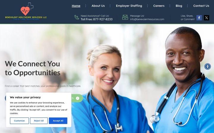 Screenshot of benevolenthcs.com