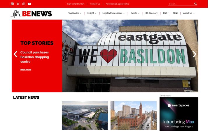 Screenshot stránky benews.co.uk
