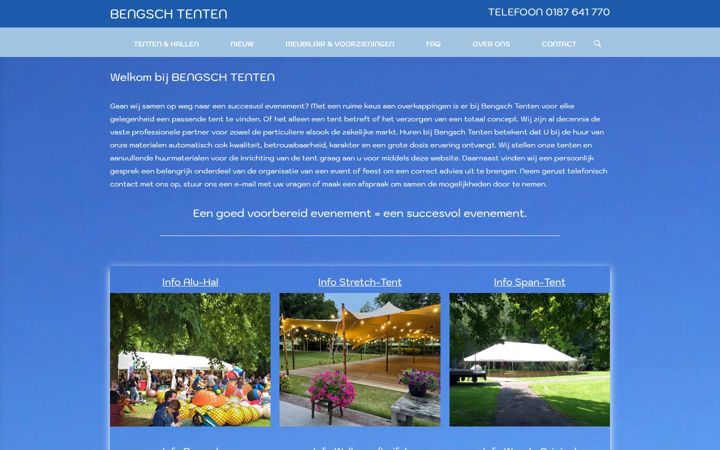 Screenshot ta' bengschtenten.nl