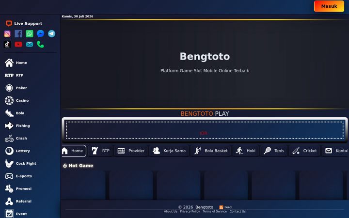 Screenshot of bengtoto.net