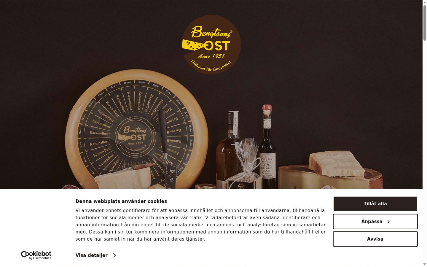 Screenshot del banner di consenso mostrato prima di qualsiasi interazione