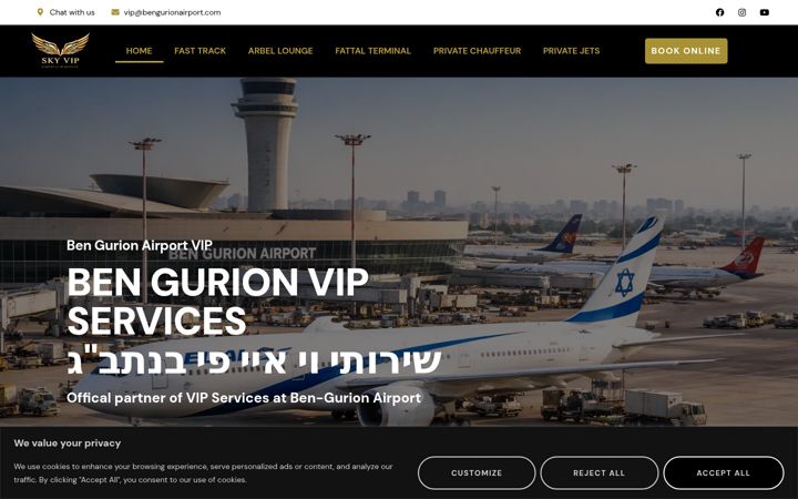 Screenshot of bengurionvipairport.com
