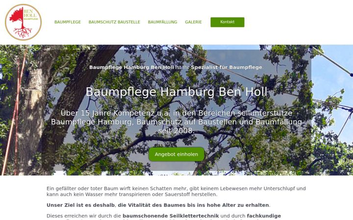 Screenshot of benholl-baumpflege.de