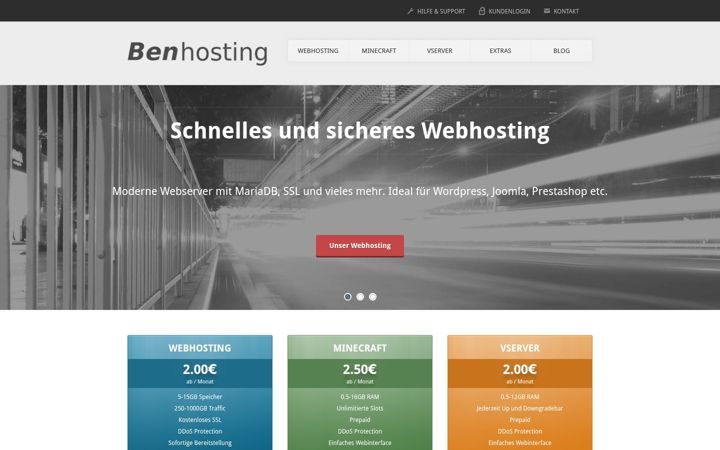Screenshot of benhosting.org