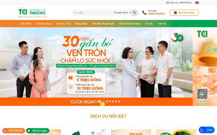 Screenshot of benhvienthucuc.vn