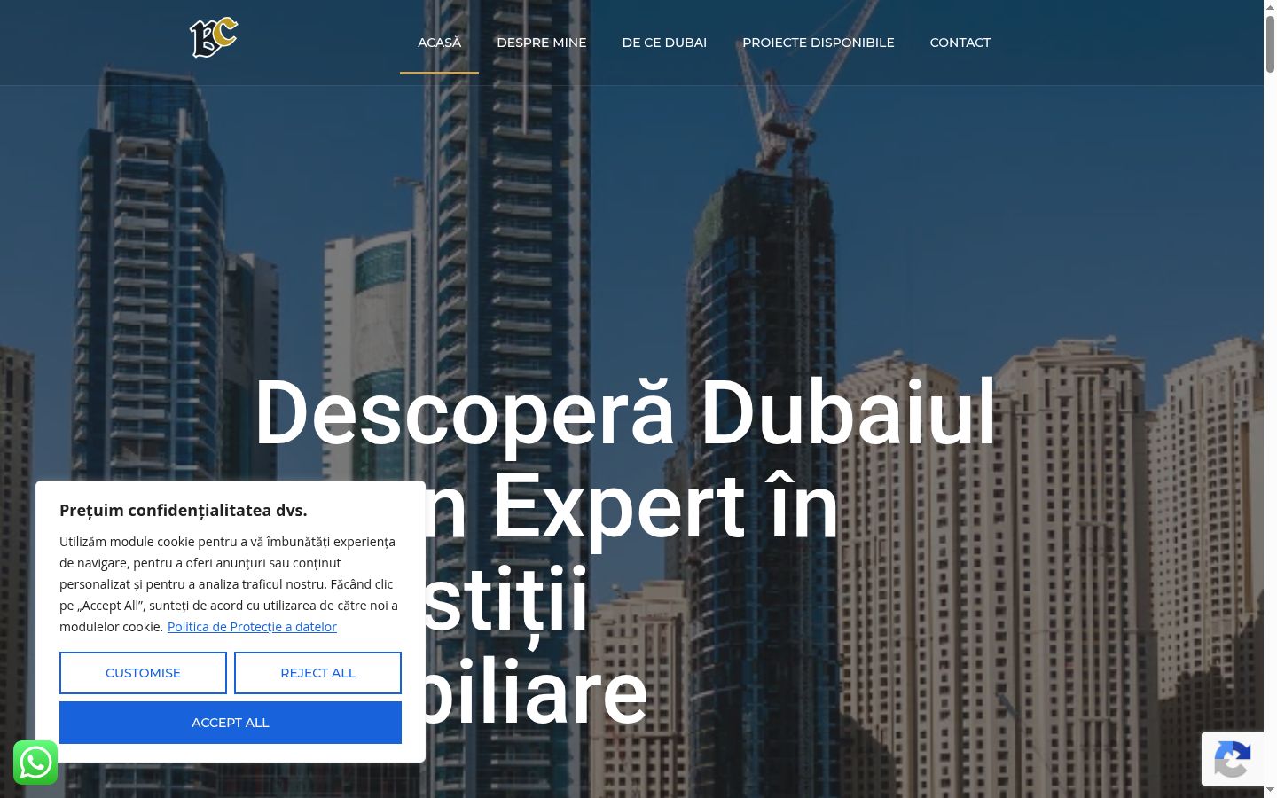 Screenshot del banner di consenso mostrato prima di qualsiasi interazione