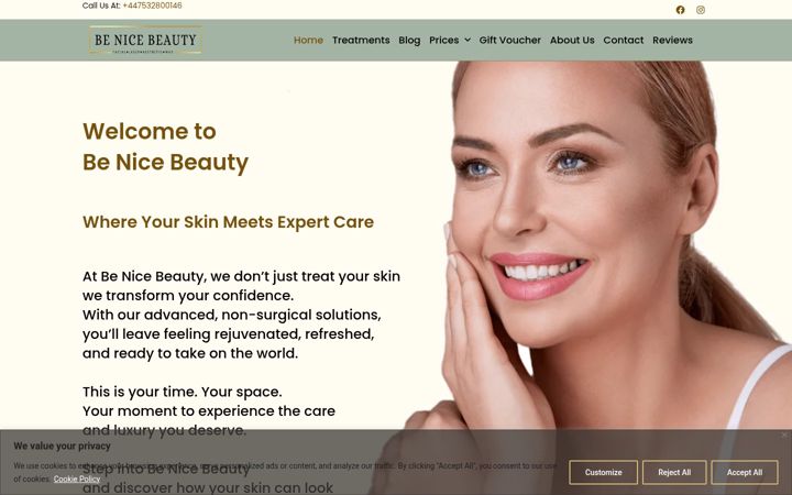Screenshot of benicebeauty.co.uk