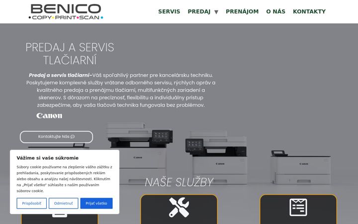 Screenshot of benico.sk