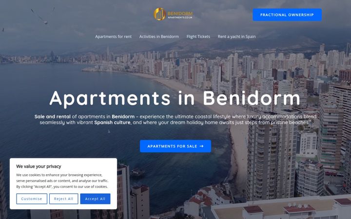 Screenshot of benidormapartments.co.uk