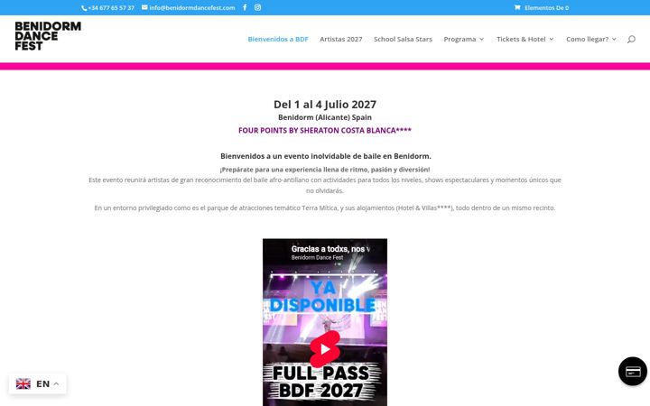Screenshot of benidormdancefest.com