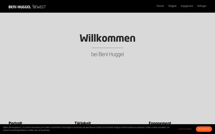 Screenshot stránky benihuggel.ch