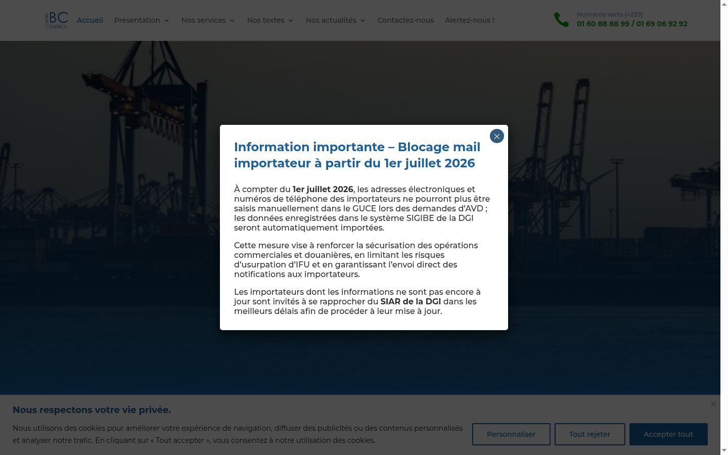 Screenshot del banner di consenso mostrato prima di qualsiasi interazione