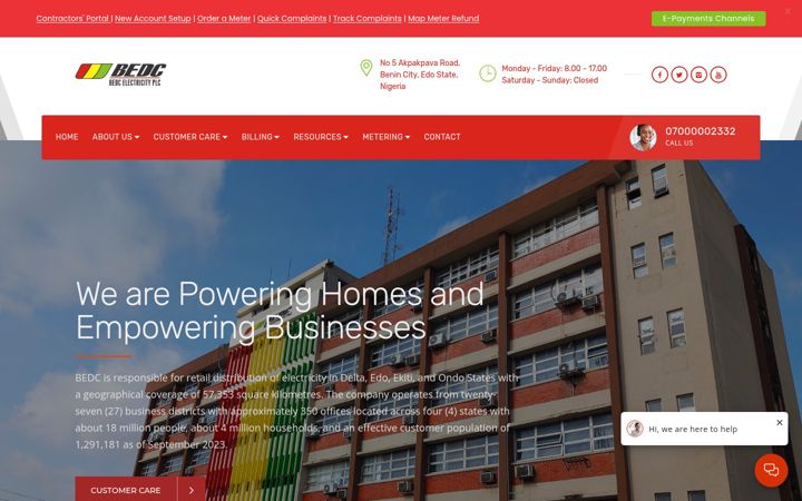Screenshot of beninelectric.com