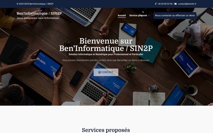 Snímek obrazovky beninfo.fr