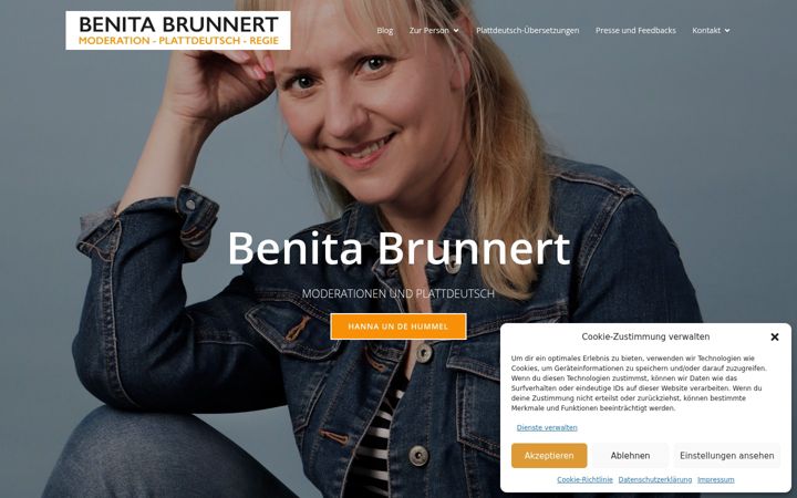 Kuvakaappaus sivustosta benita-brunnert.de