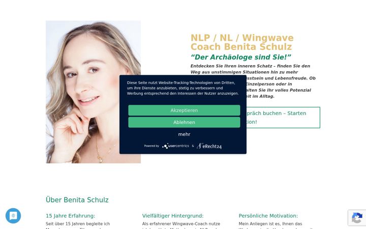 Kuvakaappaus sivustosta benita-schulz-coaching.de