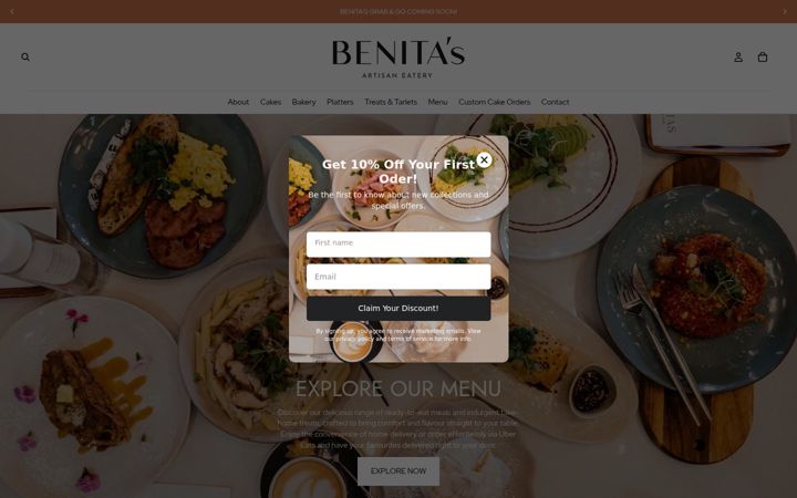 Screenshot of benitas.co.za
