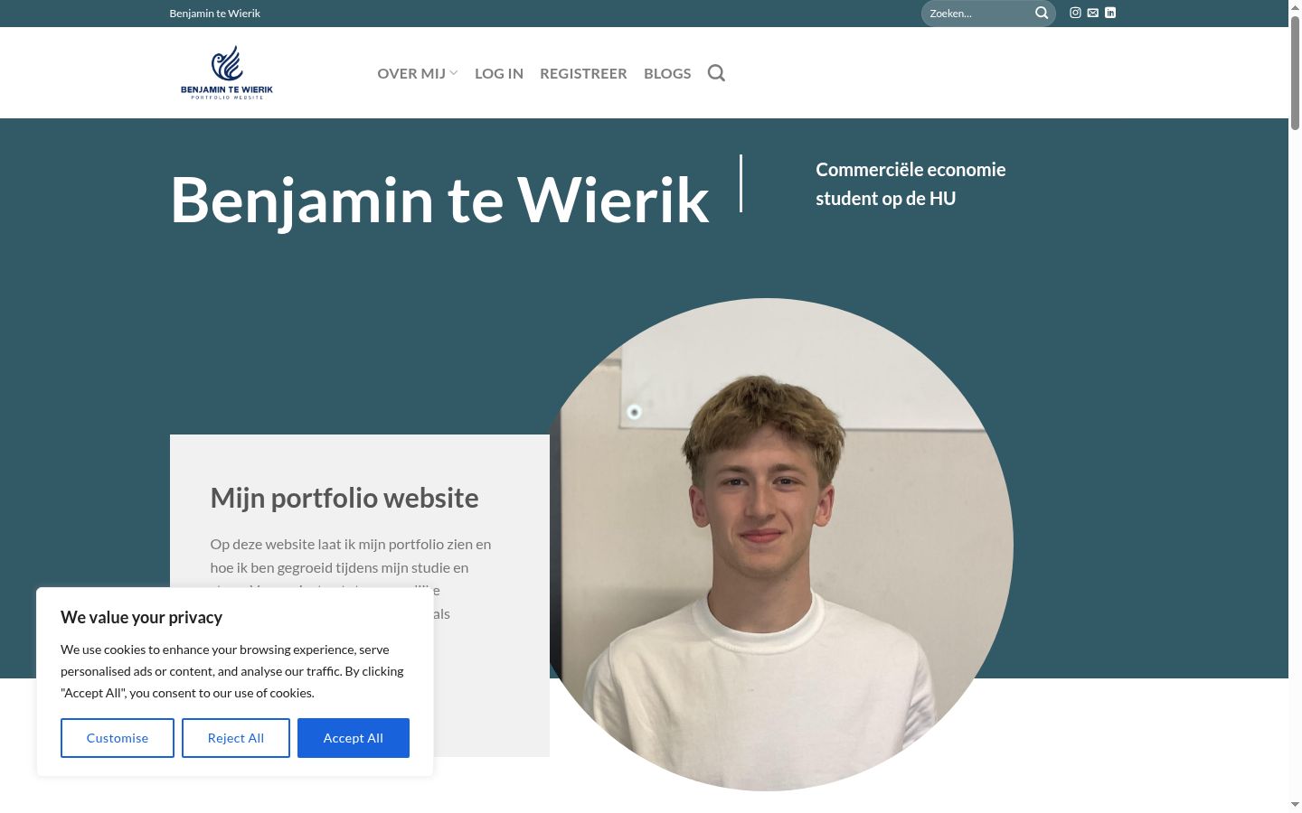 Screenshot van de toestemmingsbanner zoals getoond vóór enige interactie