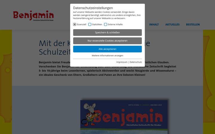 Screenshot of benjamin-zeitschrift.de
