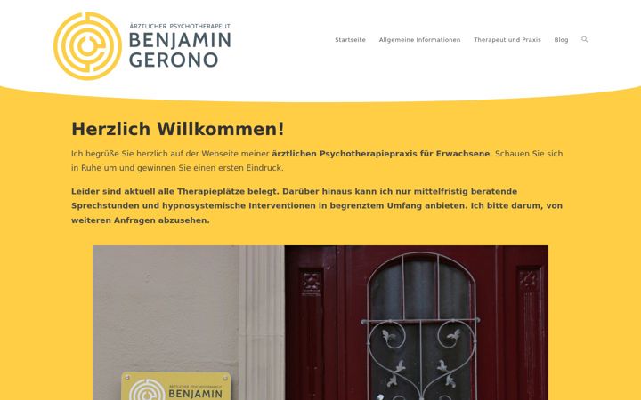 Kuvakaappaus sivustosta benjamingerono.de