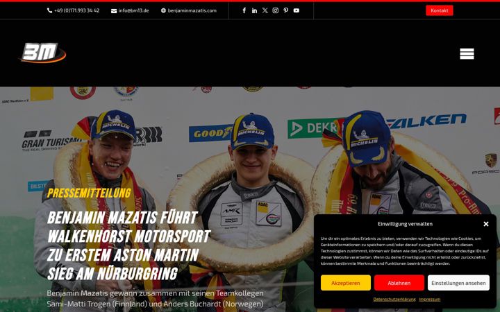 Screenshot of benjaminmazatis.com