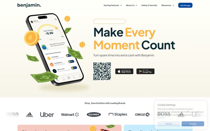 Screenshot of benjaminone.com