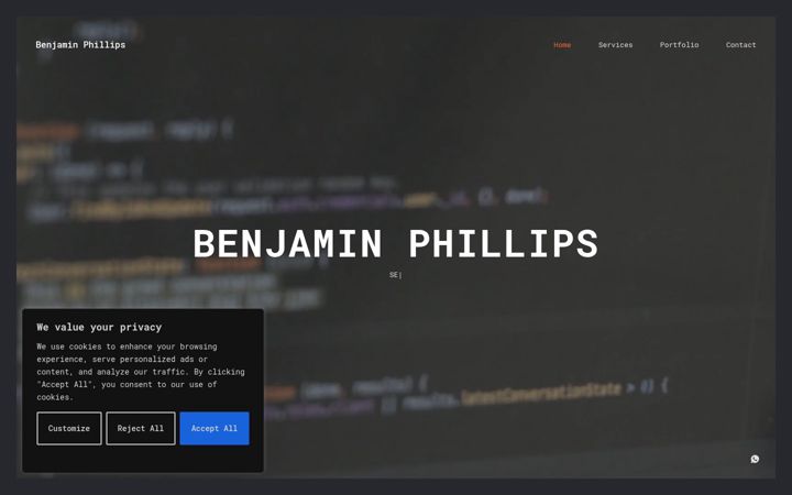 Screenshot of benjaminphillips.me
