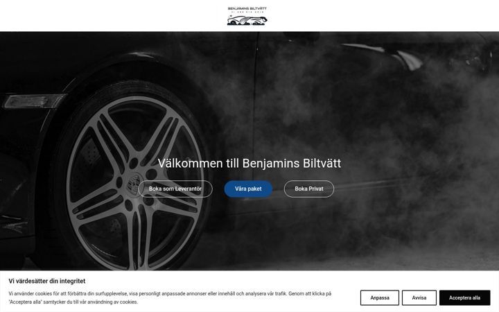 Screenshot of benjaminsbiltvatt.se