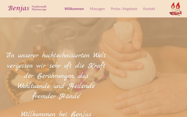Screenshot of benjas-thaimassage.de